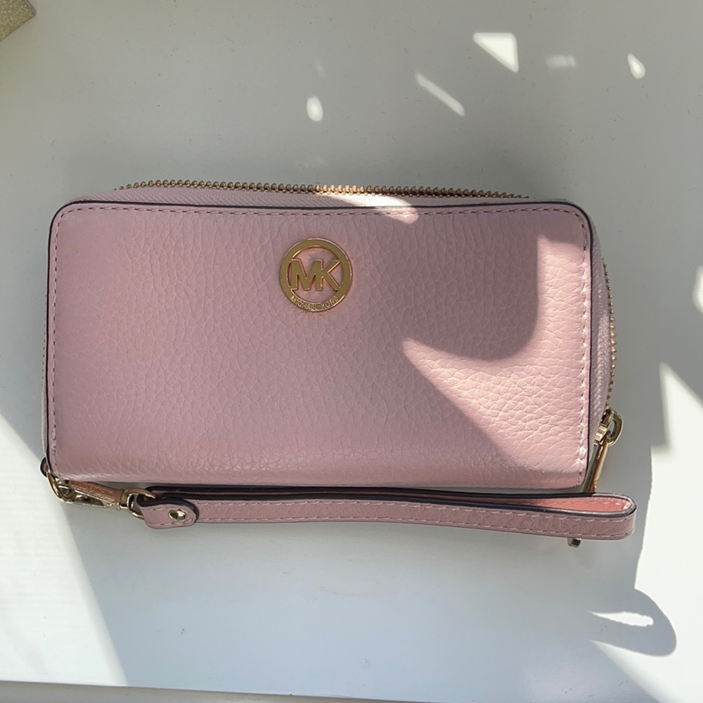 Pink Michael Kors Wallet Purse with Hand Strap